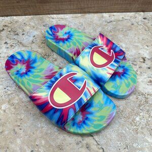 Champion Sandals Womens Size 7 Multicolor Tie Dye Slides Comfy